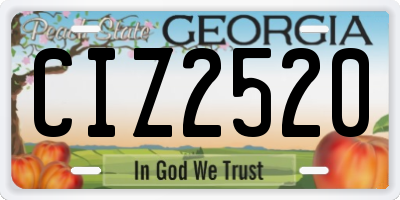 GA license plate CIZ2520