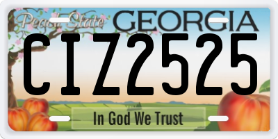 GA license plate CIZ2525