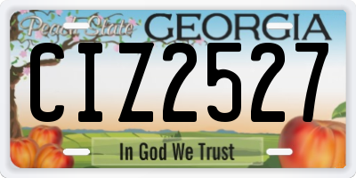 GA license plate CIZ2527