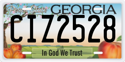 GA license plate CIZ2528