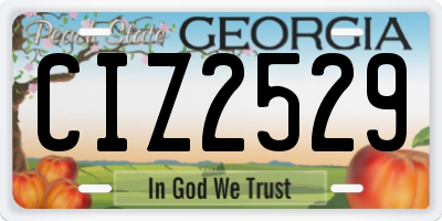 GA license plate CIZ2529