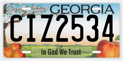 GA license plate CIZ2534