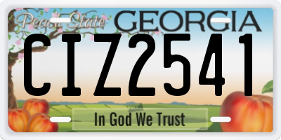 GA license plate CIZ2541