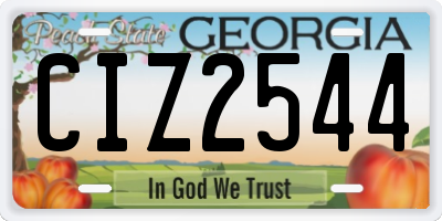 GA license plate CIZ2544