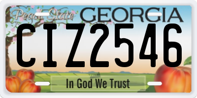 GA license plate CIZ2546