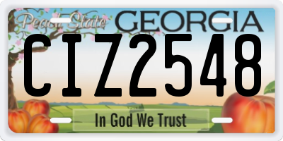 GA license plate CIZ2548
