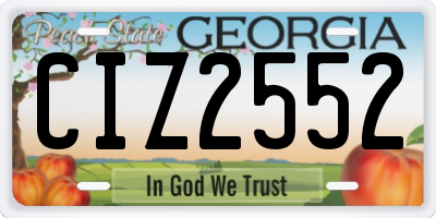 GA license plate CIZ2552