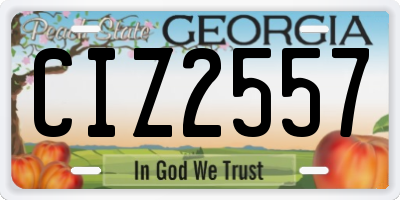 GA license plate CIZ2557