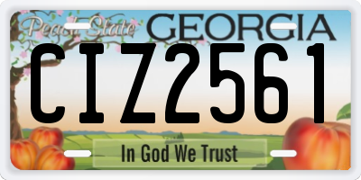 GA license plate CIZ2561