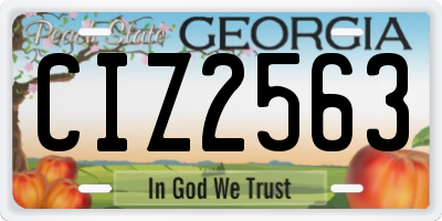 GA license plate CIZ2563