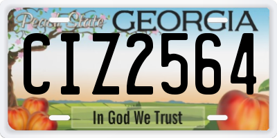 GA license plate CIZ2564