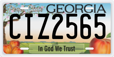 GA license plate CIZ2565