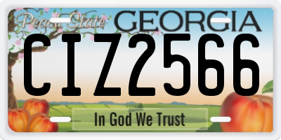 GA license plate CIZ2566