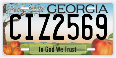 GA license plate CIZ2569