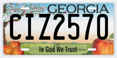 GA license plate CIZ2570