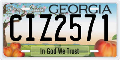GA license plate CIZ2571