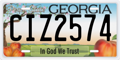 GA license plate CIZ2574