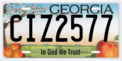 GA license plate CIZ2577
