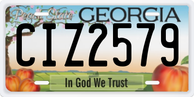 GA license plate CIZ2579