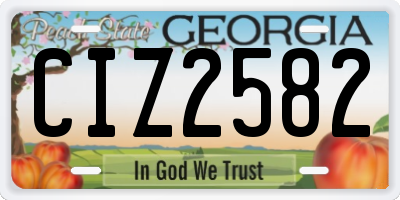 GA license plate CIZ2582