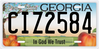 GA license plate CIZ2584