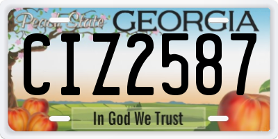 GA license plate CIZ2587