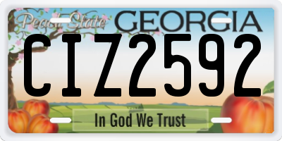GA license plate CIZ2592