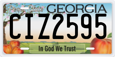 GA license plate CIZ2595