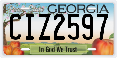 GA license plate CIZ2597