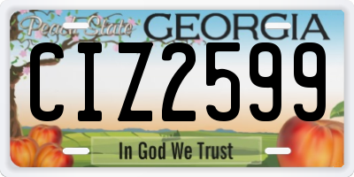 GA license plate CIZ2599