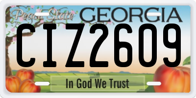 GA license plate CIZ2609
