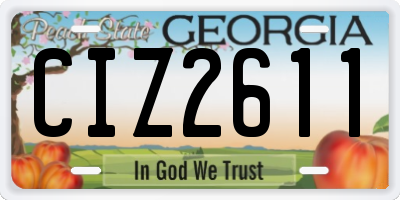 GA license plate CIZ2611