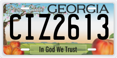 GA license plate CIZ2613