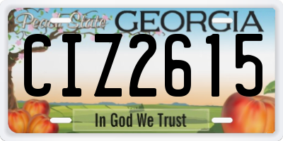 GA license plate CIZ2615