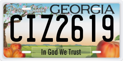 GA license plate CIZ2619