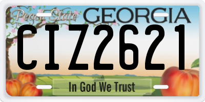 GA license plate CIZ2621