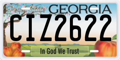 GA license plate CIZ2622
