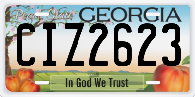 GA license plate CIZ2623