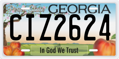 GA license plate CIZ2624