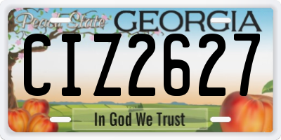 GA license plate CIZ2627
