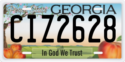GA license plate CIZ2628