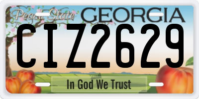 GA license plate CIZ2629