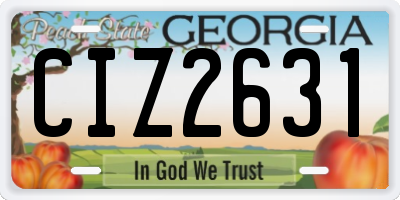 GA license plate CIZ2631
