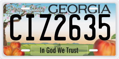 GA license plate CIZ2635