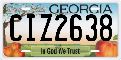 GA license plate CIZ2638