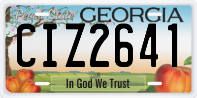 GA license plate CIZ2641