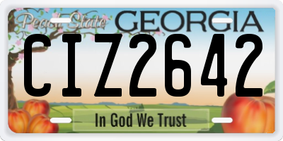 GA license plate CIZ2642