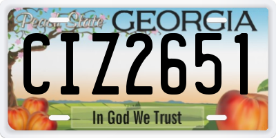 GA license plate CIZ2651