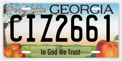 GA license plate CIZ2661