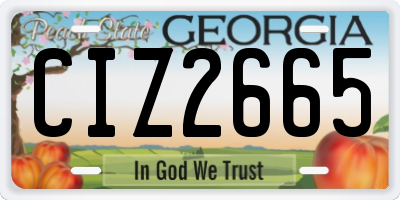GA license plate CIZ2665